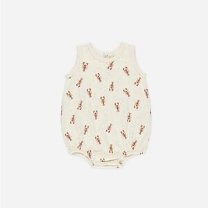 Rylee + Cru Cream Romper with Lobster Design